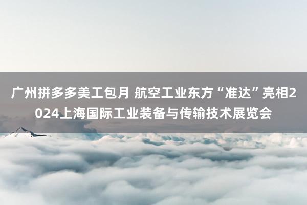 广州拼多多美工包月 航空工业东方“准达”亮相2024上海国际工业装备与传输技术展览会