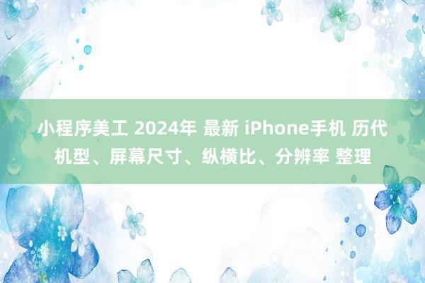 小程序美工 2024年 最新 iPhone手机 历代机型、屏幕尺寸、纵横比、分辨率 整理