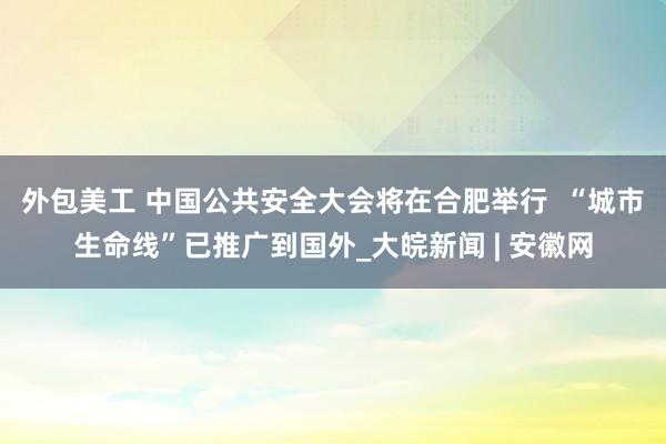 外包美工 中国公共安全大会将在合肥举行  “城市生命线”已推广到国外_大皖新闻 | 安徽网